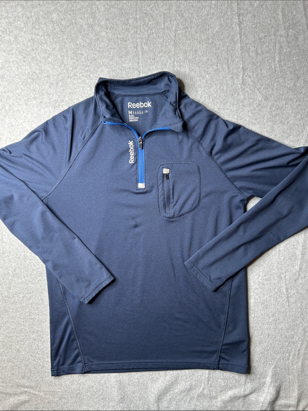 Reebok Navy Blue Men’s Quarter-Zip Performance Pullover